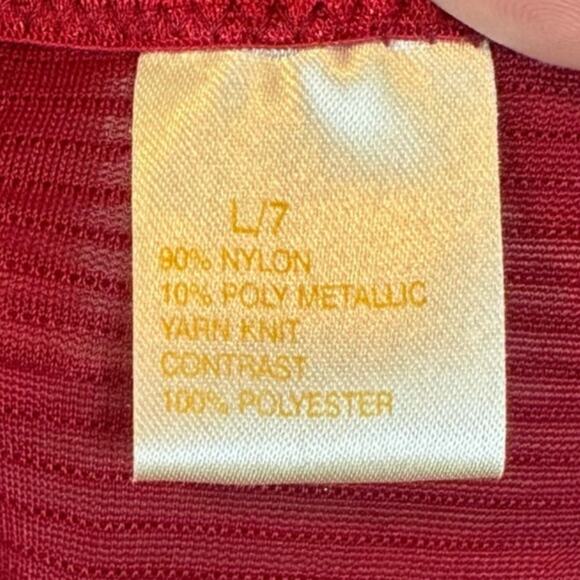 Red Sheer Glitter Stripes Sleeveless Sleep/Lingerie Dress Size Large (7) - Picture 4 of 5